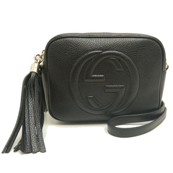 GUCCI Soho 722319 Shoulder Bag in Black Leather, Outlet, Women's, 253123 - Picture 1 of 10